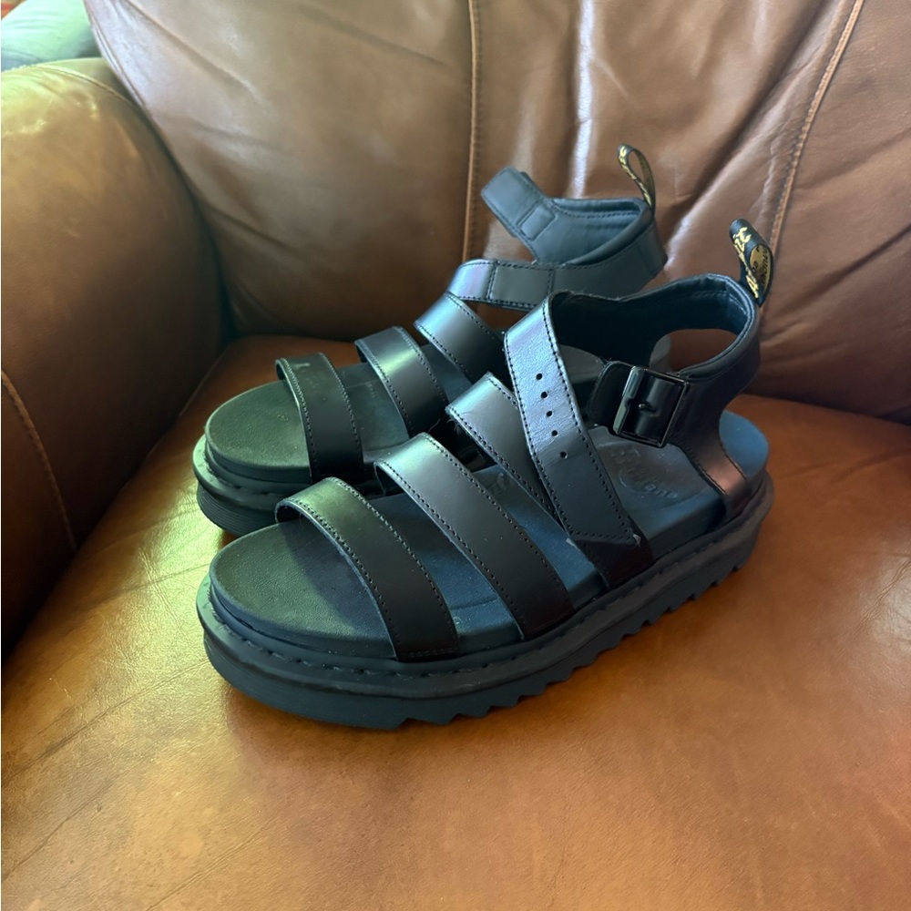 Dr. Martens Black Chunky Sandals with Platform Sole